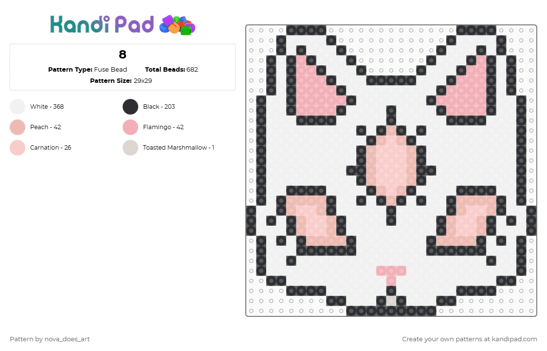 3 eyed cat v2 - Fuse Bead Pattern by juno on Kandi Pad - 