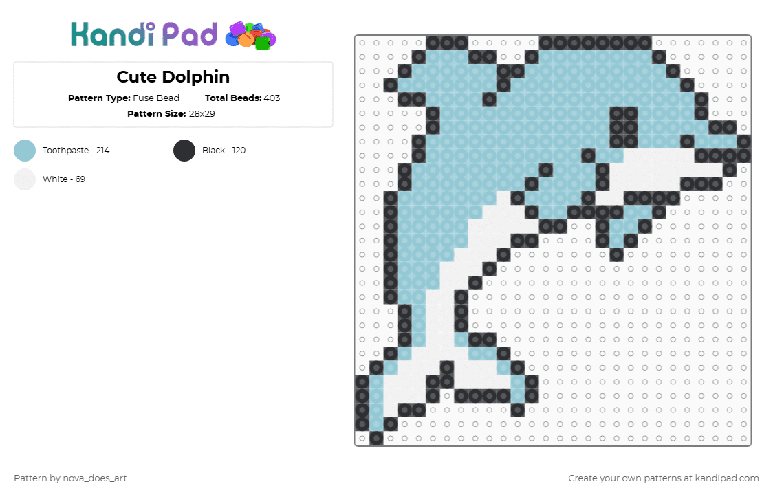 Cute Dolphin Fuse Bead Pattern - Kandi Pad | Kandi Patterns, Fuse Bead ...