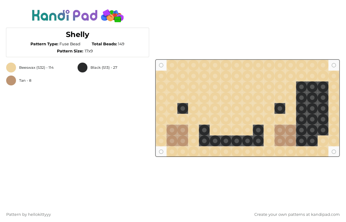 Shelly - Fuse Bead Pattern by hellokittyyy on Kandi Pad - beige