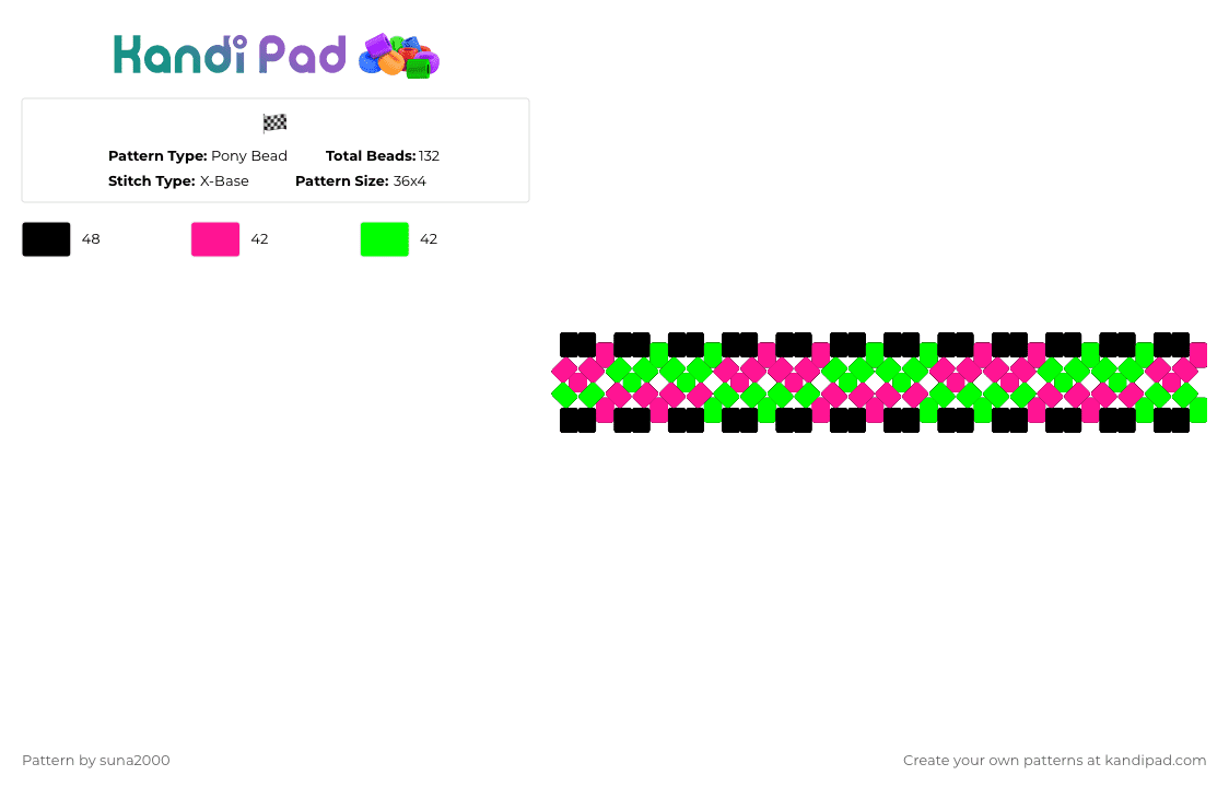 Scene checkered (?) Pony Bead Pattern - Kandi Pad | Kandi Patterns ...