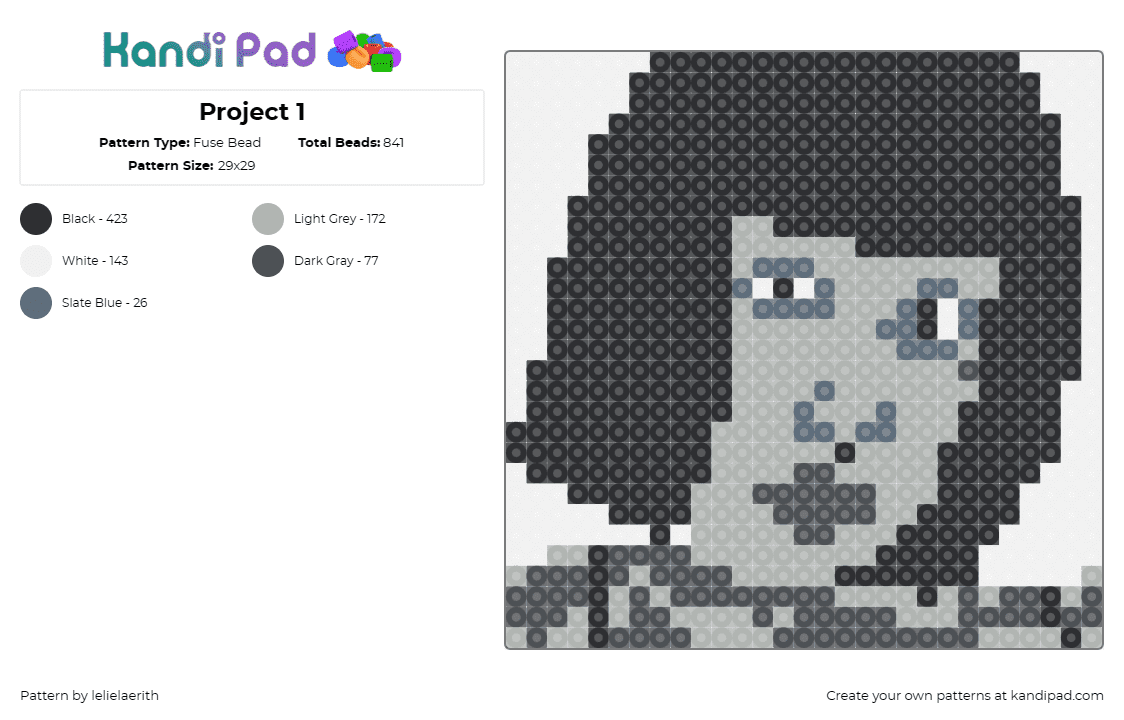 Project 1 - Fuse Bead Pattern by lelielaerith on Kandi Pad - 