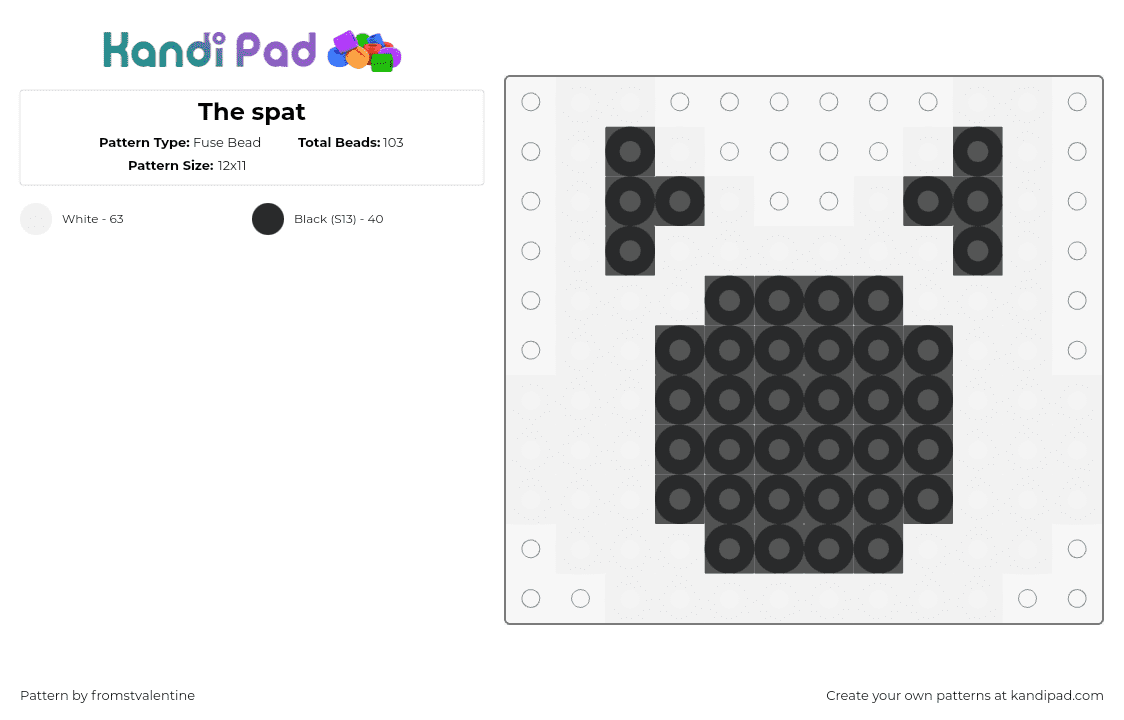 The spat - Fuse Bead Pattern by fromstvalentine on Kandi Pad - cat,silhouette,simple,black,white