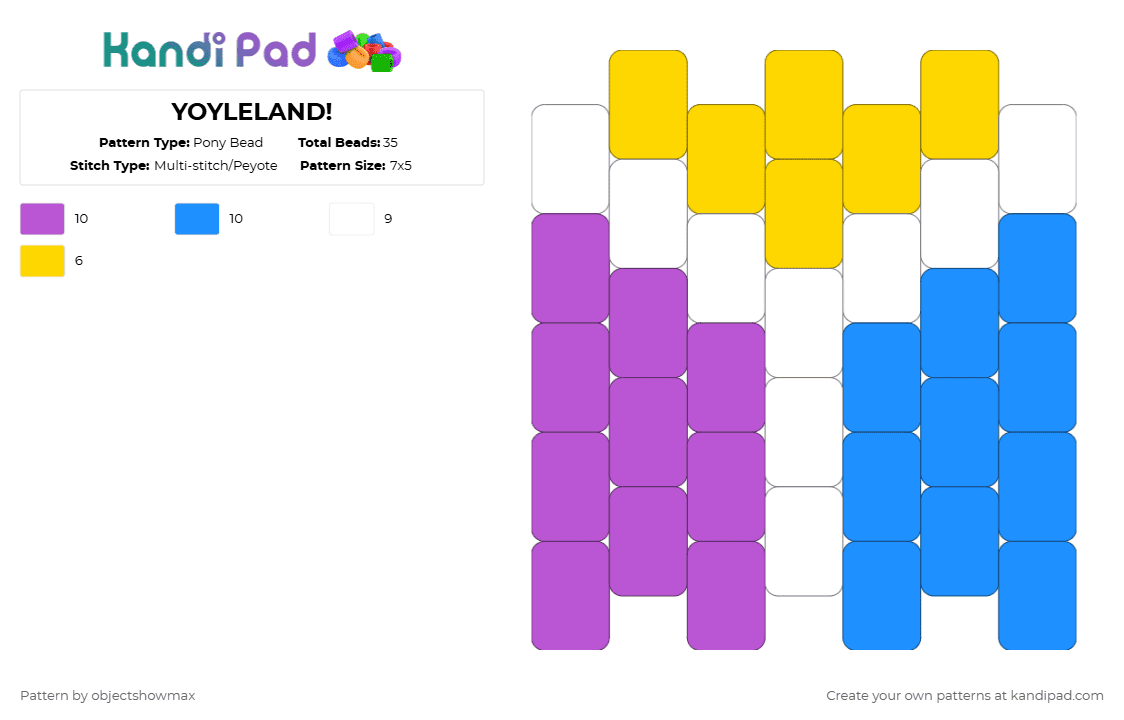 YOYLELAND! - Pony Bead Pattern by biggestpoppyiifan on Kandi Pad - pink,light blue