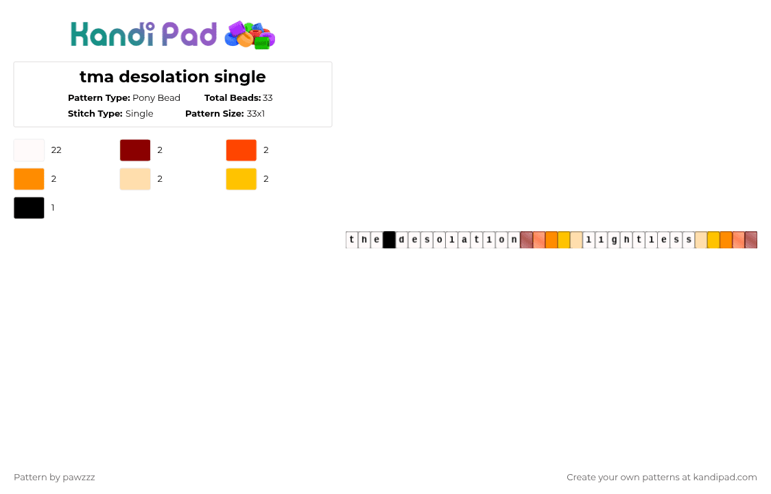tma desolation single - Pony Bead Pattern by pawzzz on Kandi Pad - white,red,tma,the desolation tma,the magnus archives,tmagp,single,fear entities,tma fear entities,dread powers tma