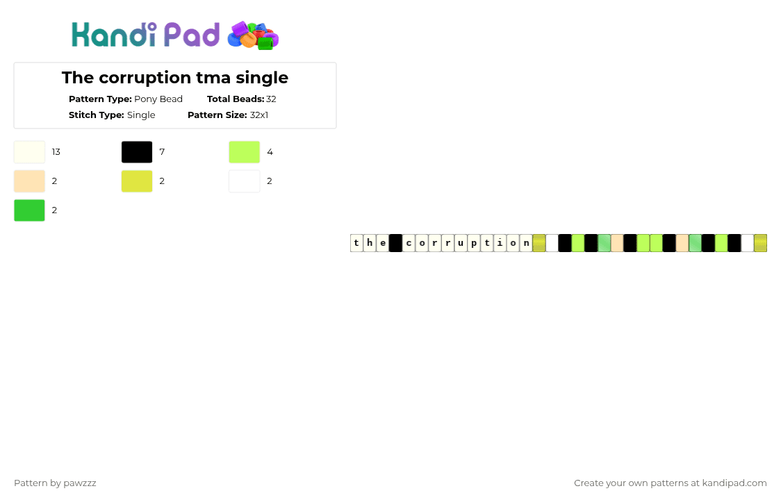 The corruption tma single - Pony Bead Pattern by pawzzz on Kandi Pad - white,yellow,the magnus archives,tma,single,reference,tmagp,fear entities,the corruption,dread powers tma