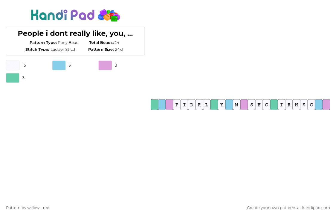 People i dont really like, you, myself , Simon f*cking Cowell I really hate Simon Cowell - Pony Bead Pattern by kikyo-o9i on Kandi Pad - white,light blue,pink,teal