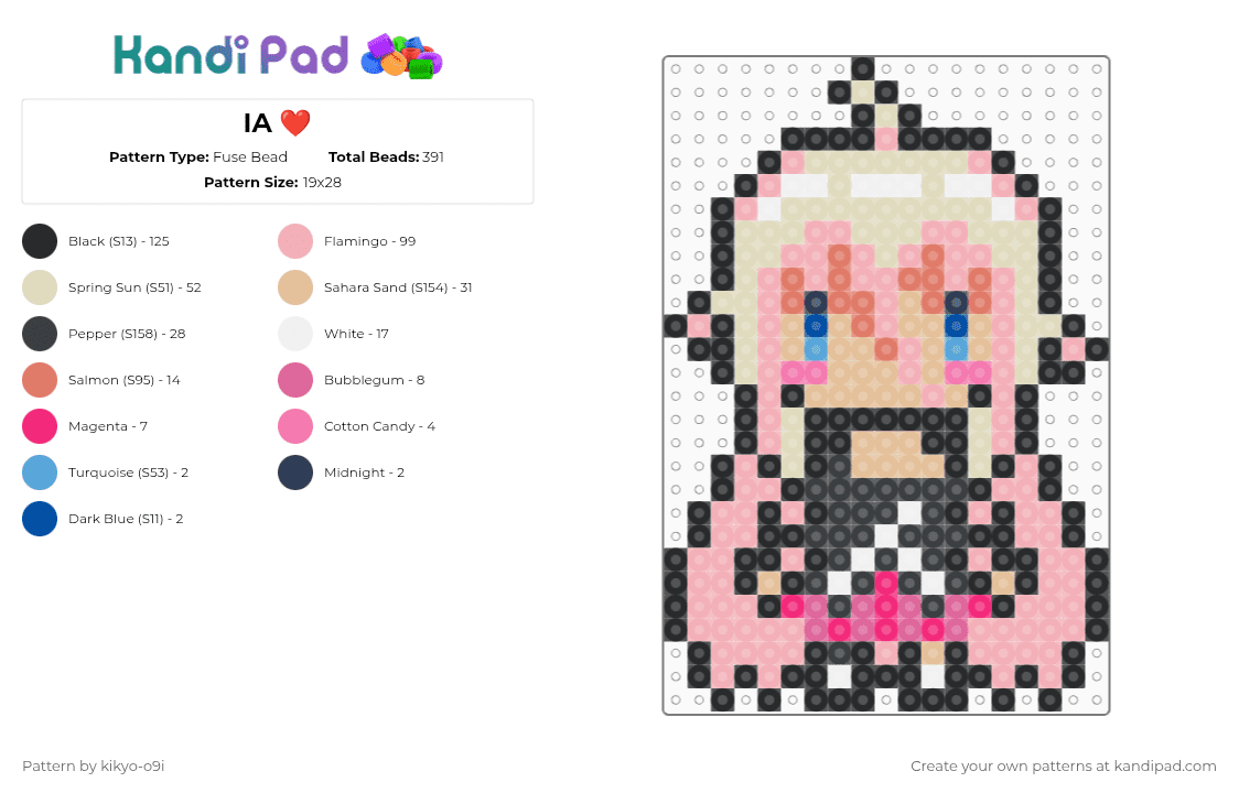IA ❤️ - Fuse Bead Pattern by kikyo-o9i on Kandi Pad - beige