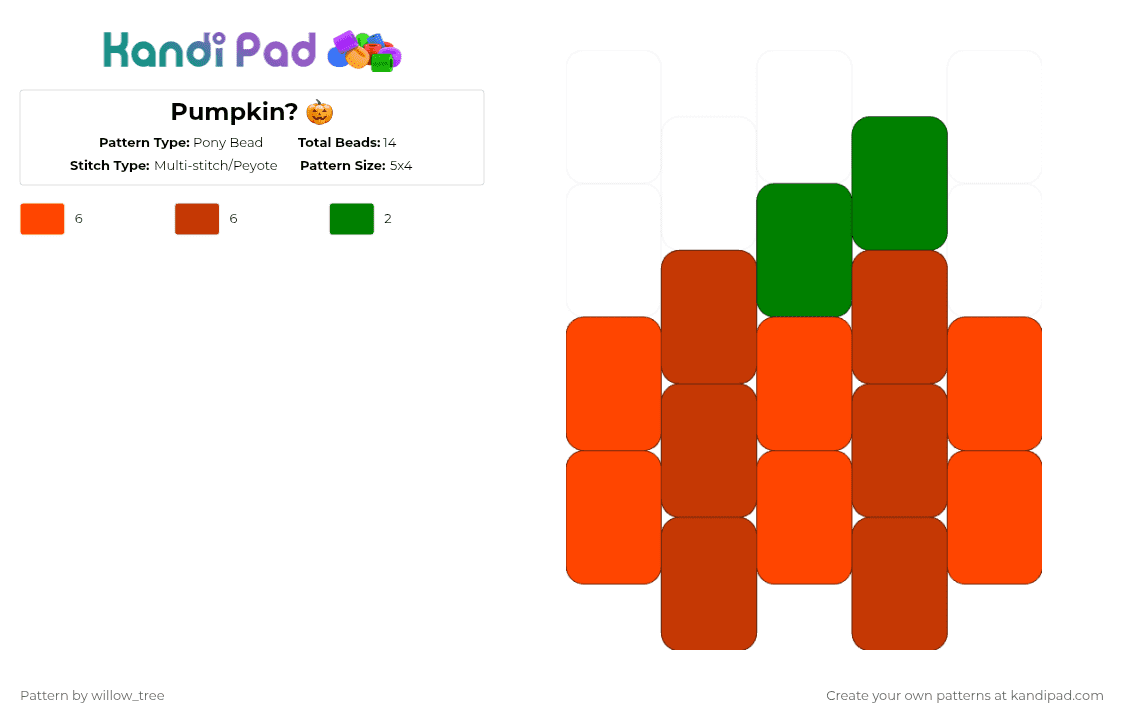 Pumpkin? 🎃 - Pony Bead Pattern by kikyo-o9i on Kandi Pad - red