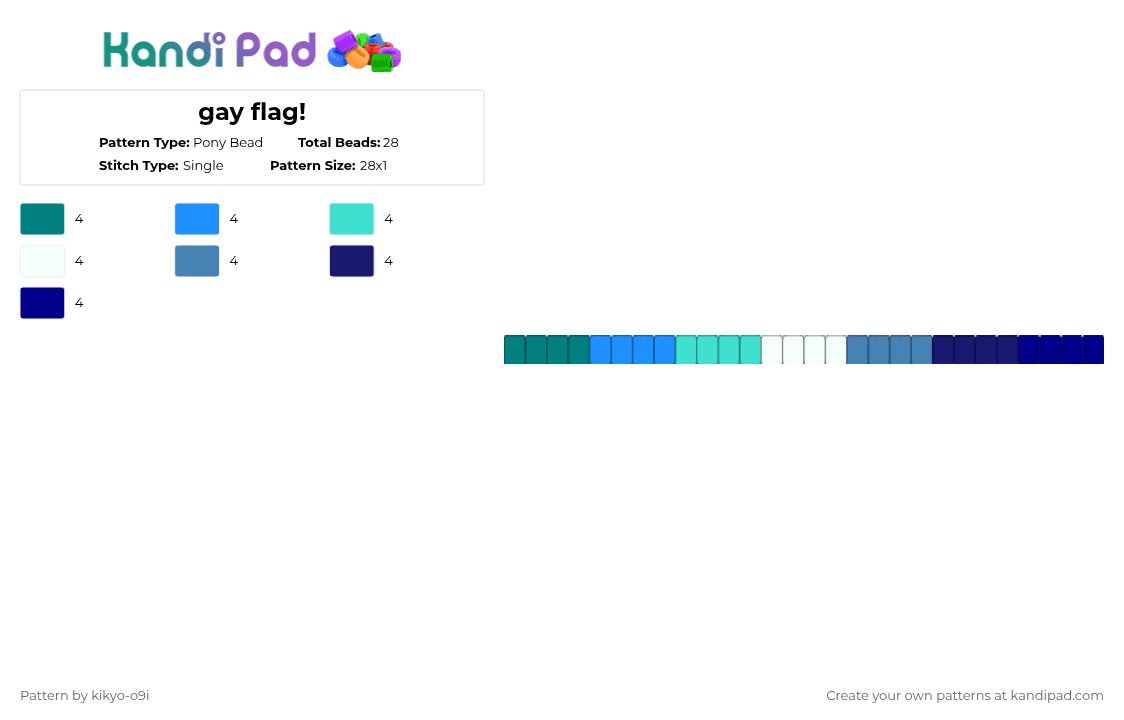 gay flag! - Pony Bead Pattern by kikyo-o9i on Kandi Pad - light blue,purple