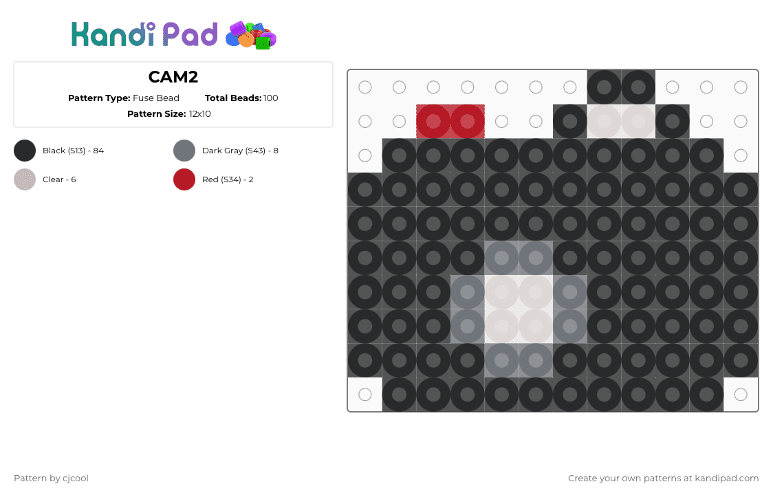 CAM2 - Fuse Bead Pattern by cjcool on Kandi Pad - black,beige,gray,camera,camera2,cam,cam2