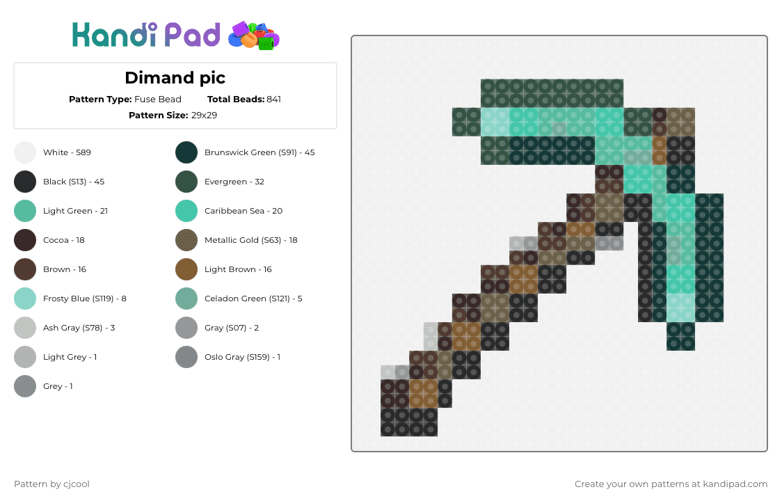 Dimand pic - Fuse Bead Pattern by cjcool on Kandi Pad - 
