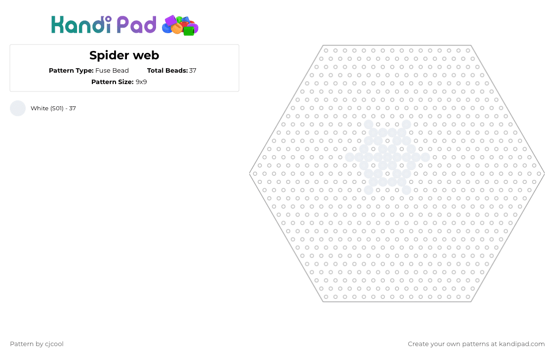 Spider web - Fuse Bead Pattern by cjcool on Kandi Pad - white