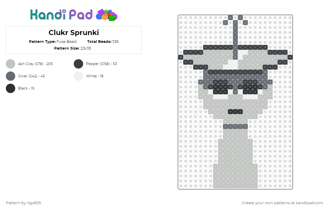Clukr Sprunki - Fuse Bead Pattern by rigo835 on Kandi Pad - beige