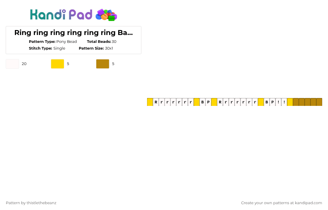 Ring ring ring ring ring ring Banana Phone !! Ring ring ring ring ring ring Banana Phooooooooooone - Pony Bead Pattern by thistlethebeanz on Kandi Pad - white,yellow,gold