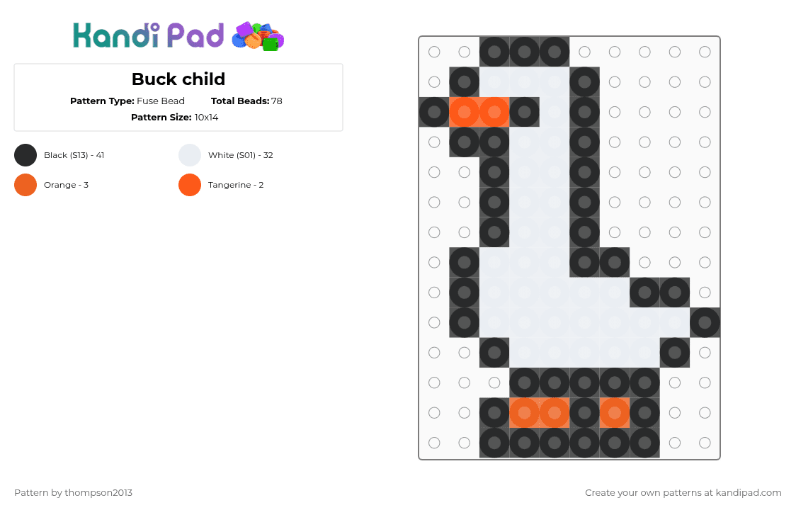 Buck child - Fuse Bead Pattern by thistlethebeanz on Kandi Pad - goose,animal,white