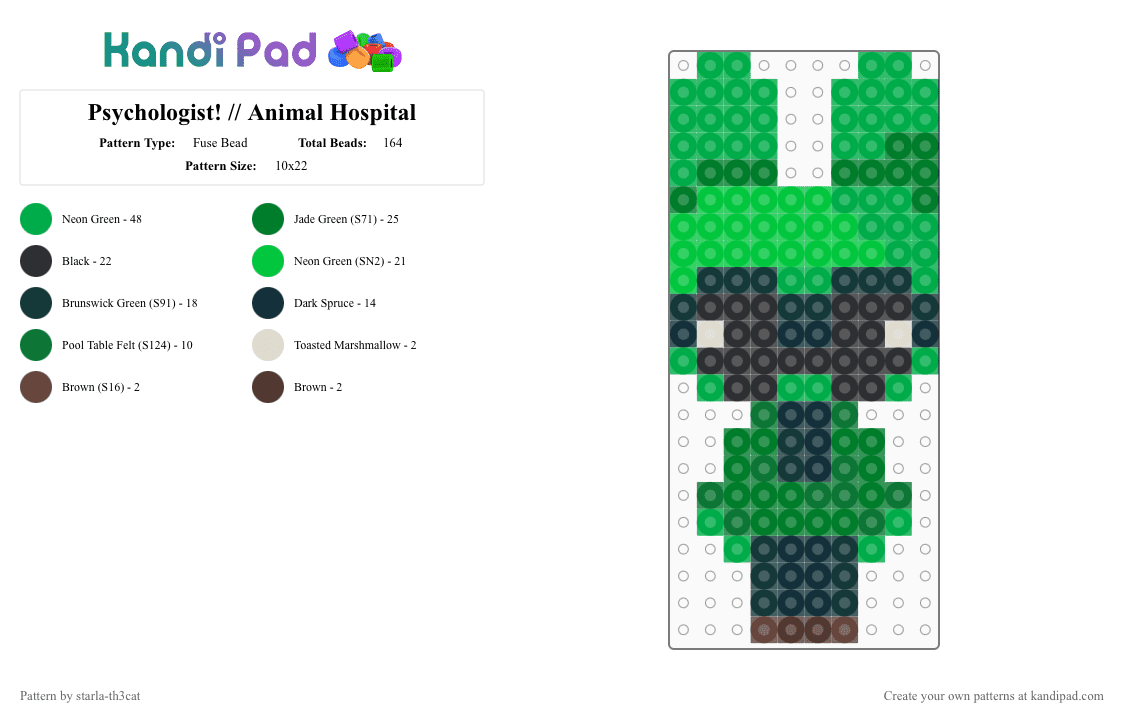 Psychologist! // Animal Hospital - Fuse Bead Pattern by starla-th3cat on Kandi Pad - green,animal hospital,psychologist,roblox,game,anomaly