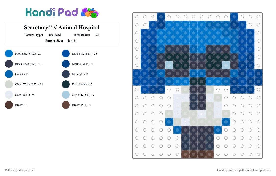 Secretary!! // Animal Hospital - Fuse Bead Pattern by starla-th3cat on Kandi Pad - blue,purple,animal hospital,secretary,roblox,game