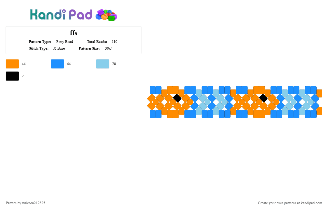Ffs Pony Bead Pattern - Kandi Pad | Kandi Patterns, Fuse Bead Patterns ...
