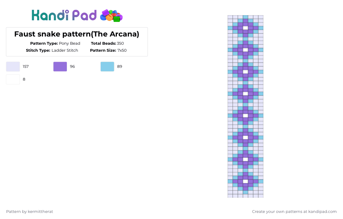 Faust snake pattern(The Arcana) Pony Bead Pattern - Kandi Pad | Kandi ...