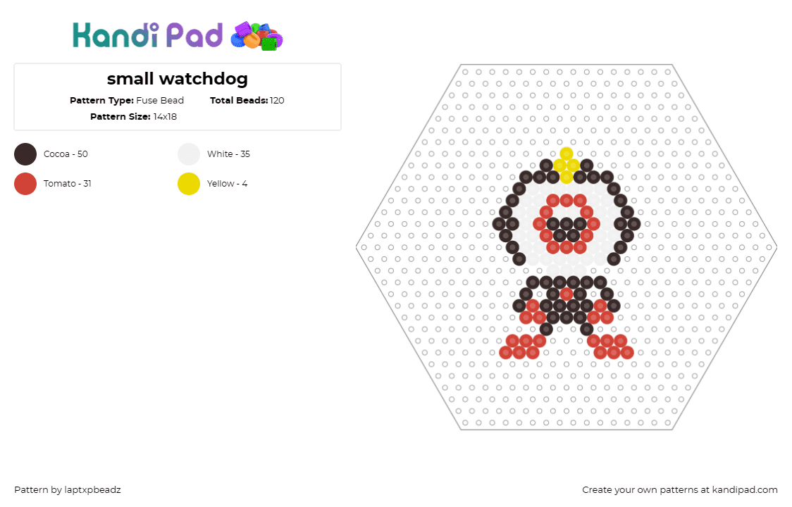 small watchdog - Fuse Bead Pattern by laptxpbeadz on Kandi Pad - watchdog,wander over yonder,animated,quirky,series