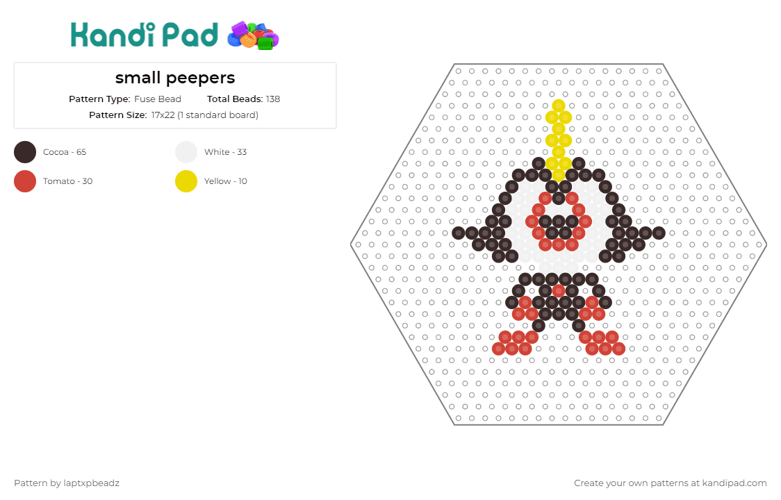 small peepers - Fuse Bead Pattern by laptxpbeadz on Kandi Pad - commander peepers,wander over yonder,animated,adventure,fun,unique