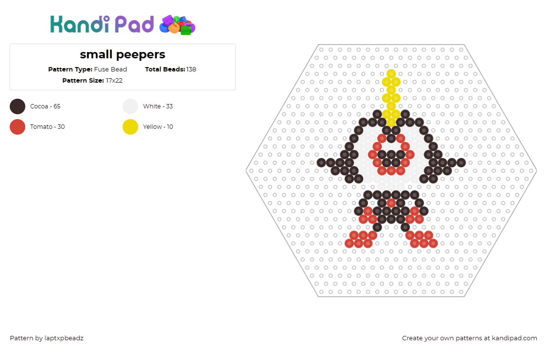 small peepers - Fuse Bead Pattern by laptxpbeadz on Kandi Pad - commander peepers,wander over yonder,animated,adventure