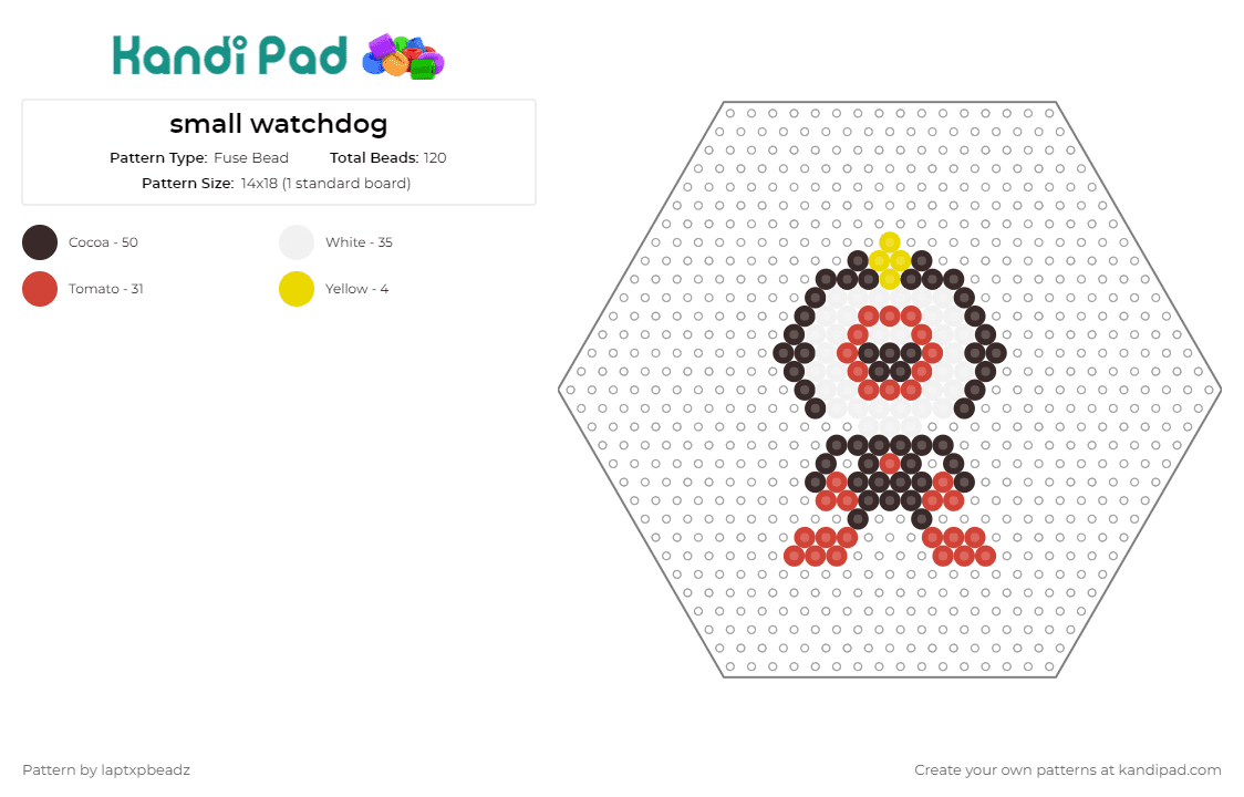 small watchdog - Fuse Bead Pattern by laptxpbeadz on Kandi Pad - watchdog,wander over yonder,animated,quirky,essence,series