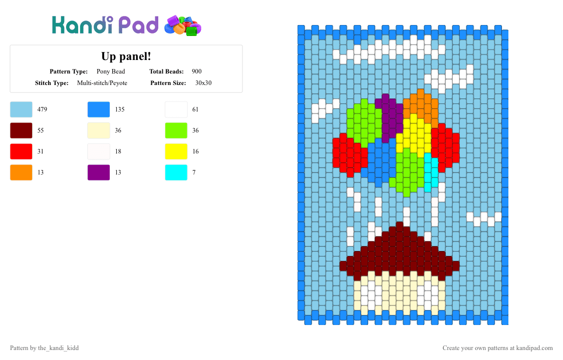 Up panel! - Pony Bead Pattern by the_kandi_kidd on Kandi Pad - light blue