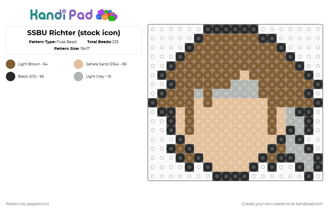SSBU Richter (stock icon) - Fuse Bead Pattern by pepeelcrico on Kandi Pad - beige,tan
