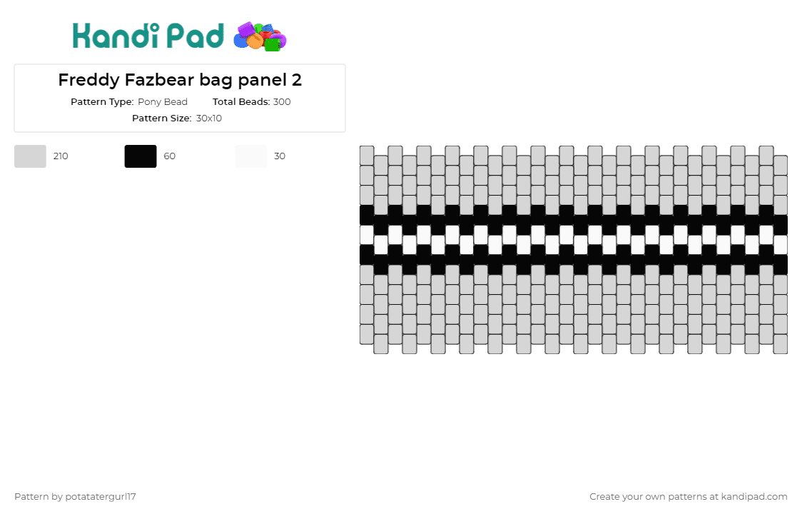 Fredbear plush 2 Pony Bead Pattern - Kandi Pad  Kandi Patterns, Fuse Bead  Patterns, Pony Bead Patterns, AI-Driven Designs
