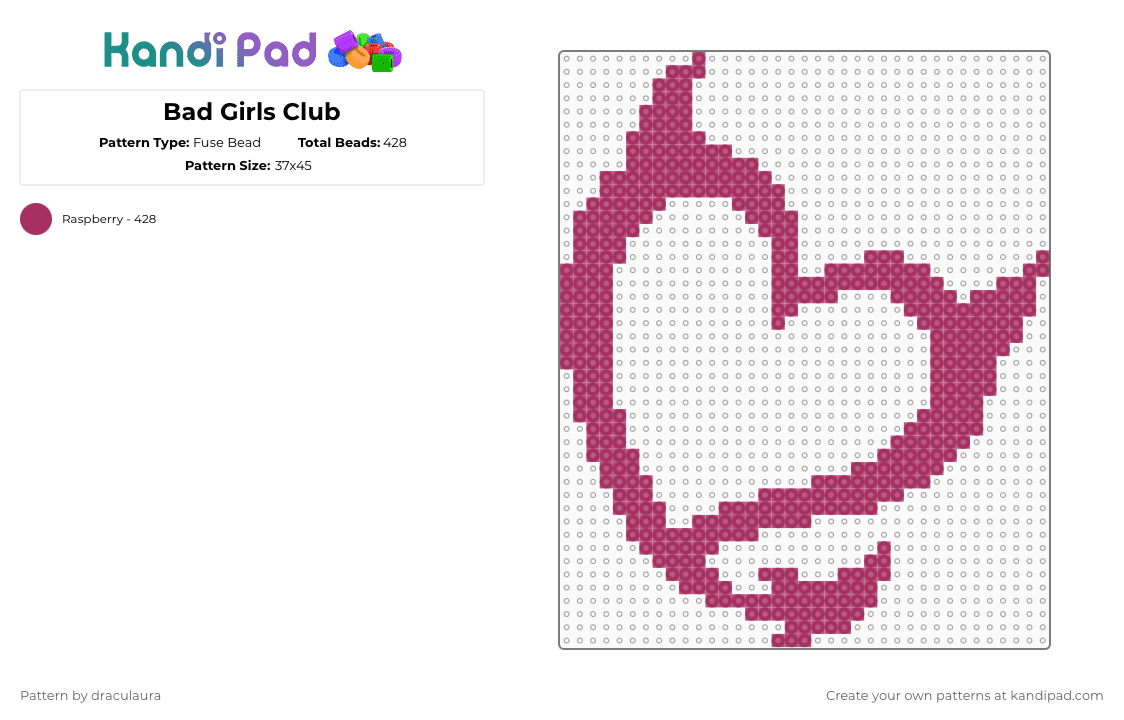 Bad Girls Club - Fuse Bead Pattern by draculaura on Kandi Pad - pink