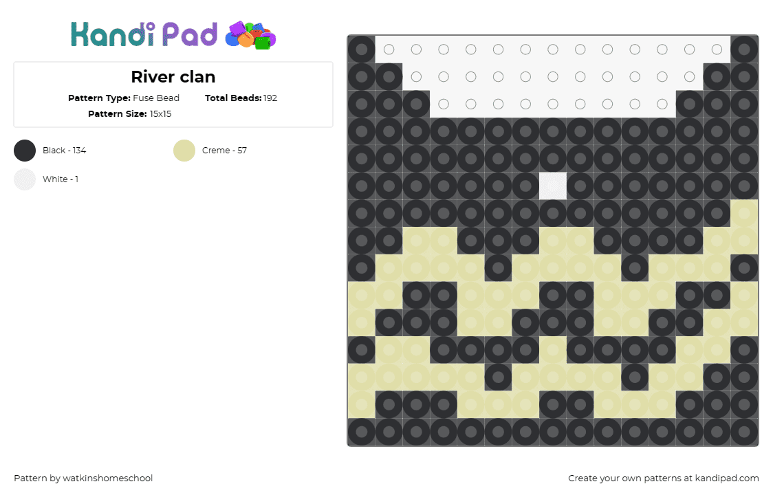 River clan - Fuse Bead Pattern by watkinshomeschool on Kandi Pad - warriors,cats,river clan,video games
