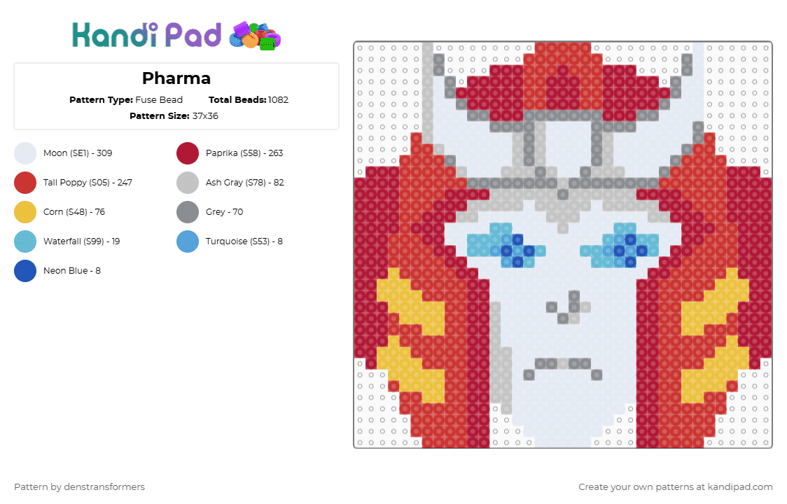 Pharma - Fuse Bead Pattern by denstransformers on Kandi Pad - red,transformers,pharma