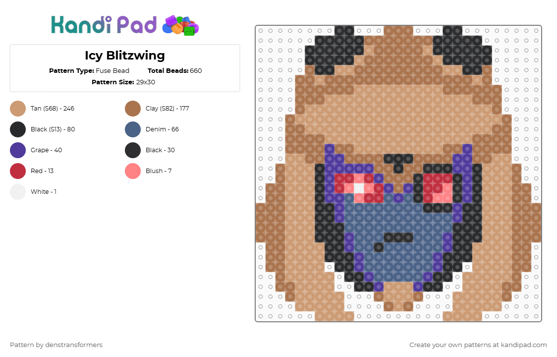 Icy Blitzwing - Fuse Bead Pattern by denstransformers on Kandi Pad - beige,tan,transformers,blitzwing