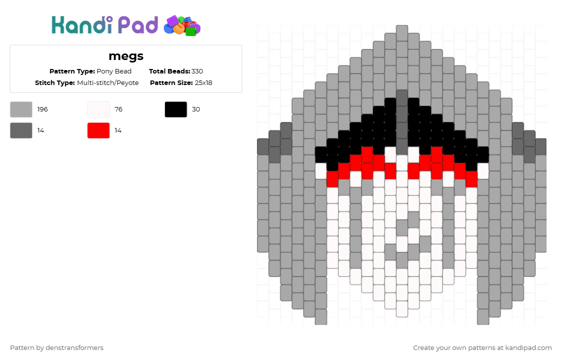 megs - Pony Bead Pattern by denstransformers on Kandi Pad - beige,transformers,megatron,decepticon