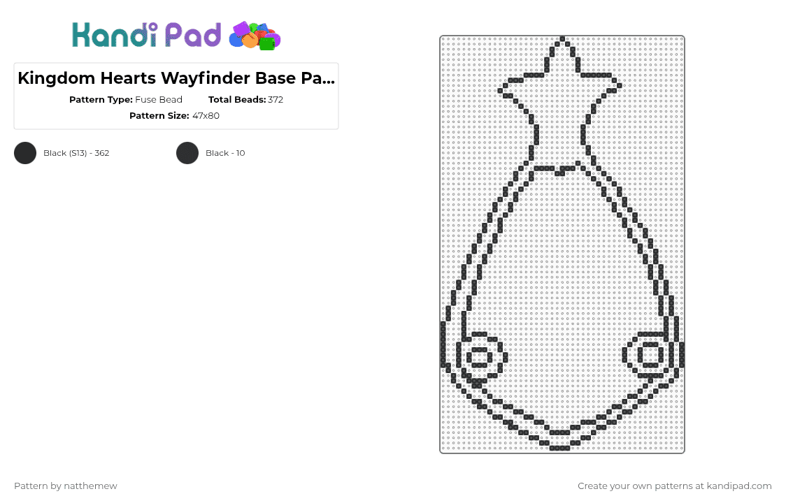 Kingdom Hearts Wayfinder Base Pattern 2 - Fuse Bead Pattern by natthemew on Kandi Pad - black,kingdom hearts,wayfinder,keychain