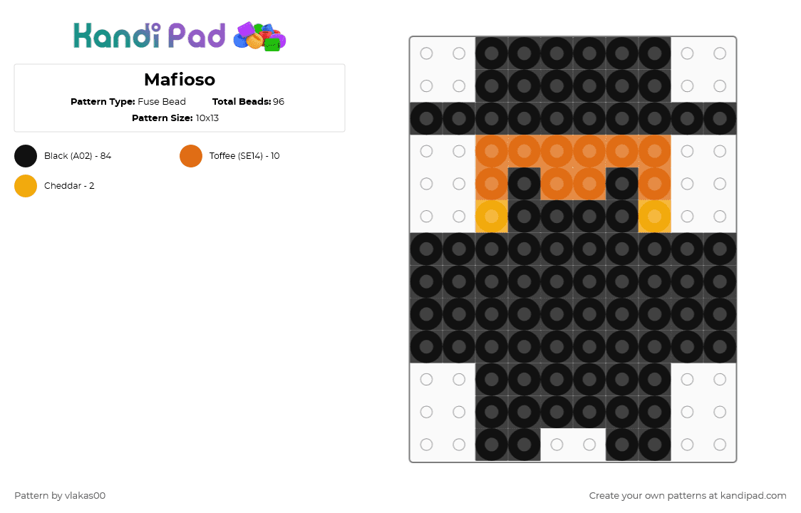 Mafioso - Fuse Bead Pattern by vlakas00 on Kandi Pad - black,mafioso,roblox,dream game,frozen soul