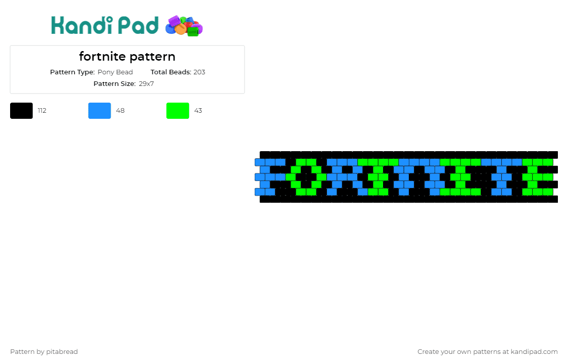 fortnite pattern - Pony Bead Pattern by pitabread on Kandi Pad - fortnite,text,video game,cuff,gaming,phenomenon,expression,interactive,blue,green