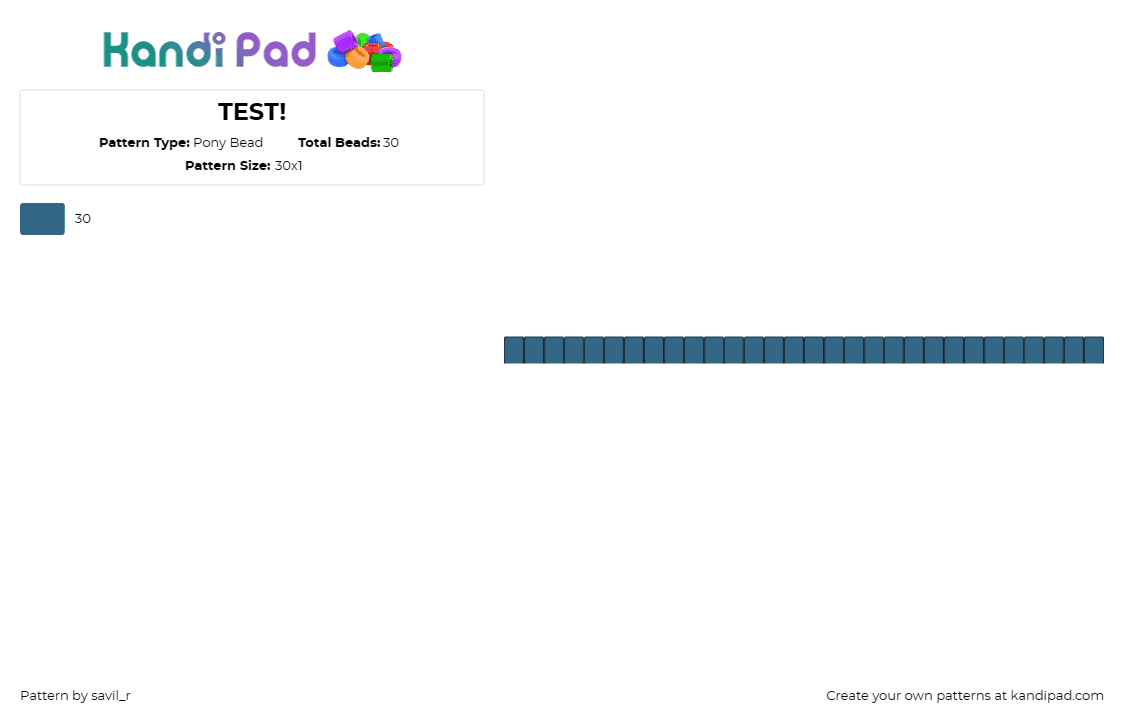 TEST! - Pony Bead Pattern by savil_r on Kandi Pad - single