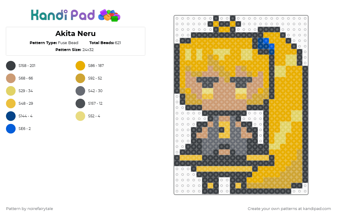 Akita Neru - Fuse Bead Pattern by noirefairytale on Kandi Pad - yellow,beige,orange,vocaloid,akita neru