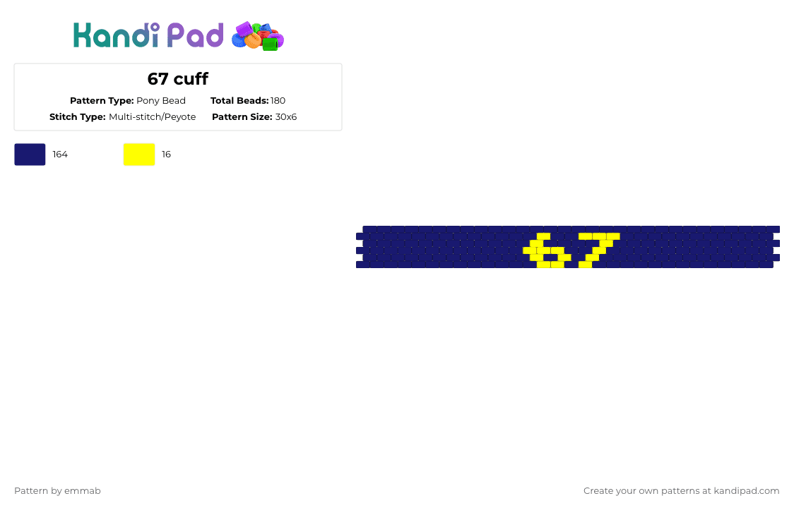 67 cuff Pony Bead Pattern - Kandi Pad | Kandi Patterns, Fuse Bead ...