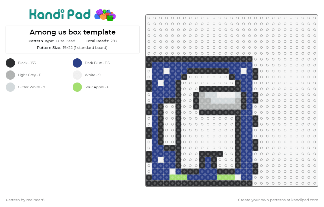 Among us box template - Fuse Bead Pattern by melbear8 on Kandi Pad - among us,3d
