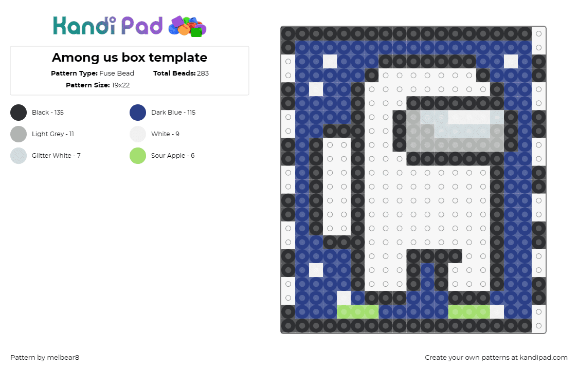 Among us box template - Fuse Bead Pattern by melbear8 on Kandi Pad - among us,3d