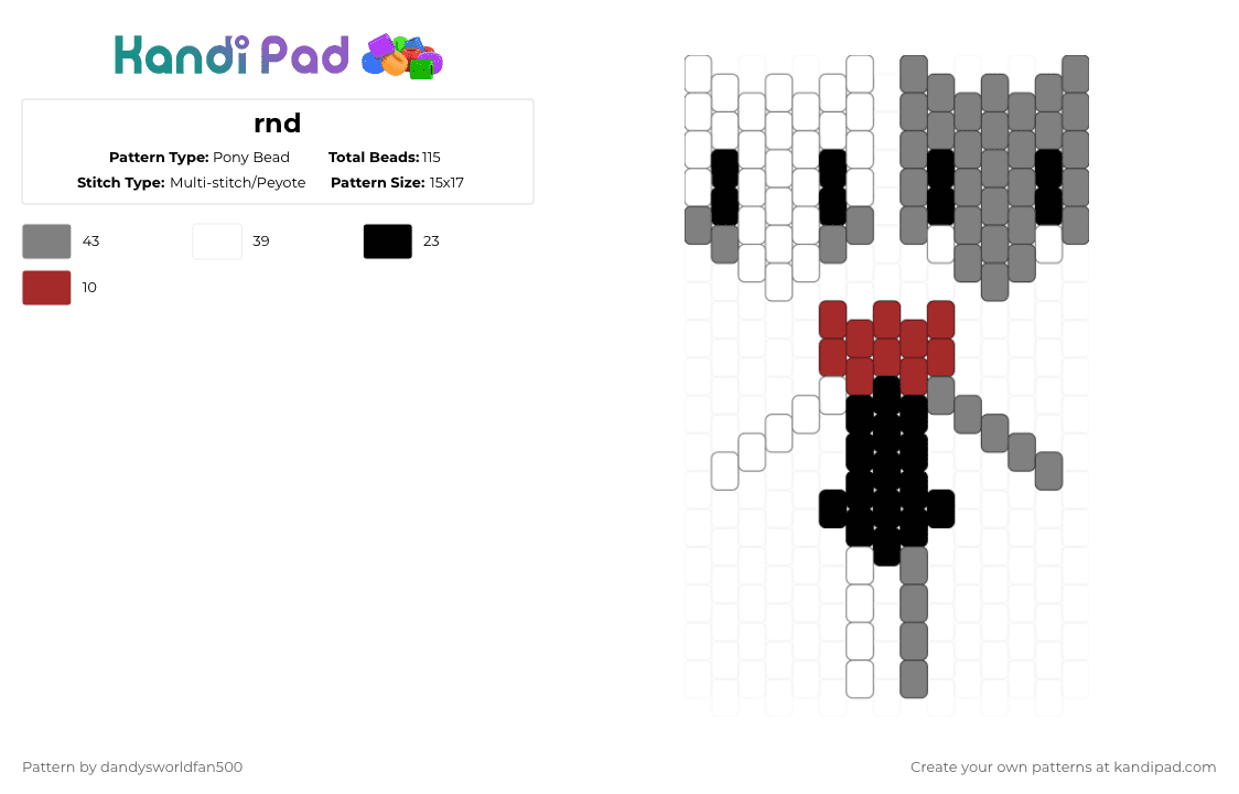 rnd - Pony Bead Pattern by dandysworldfan500 on Kandi Pad - gray
