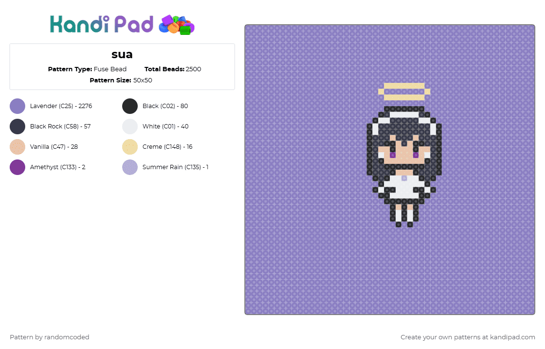 sua - Fuse Bead Pattern by randomcoded on Kandi Pad - pink
