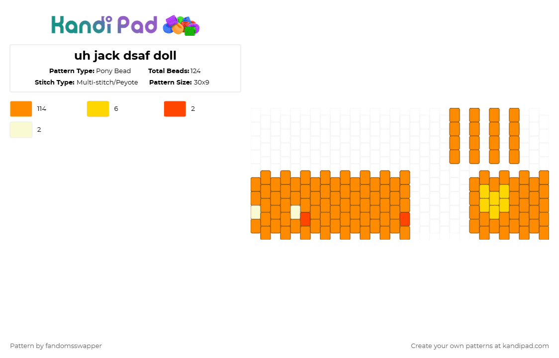 uh jack dsaf doll - Pony Bead Pattern by fandomsswapper on Kandi Pad - orange