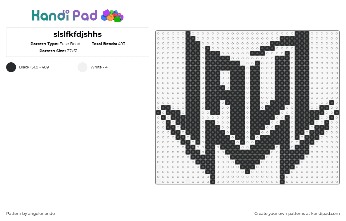 Jauz - Fuse Bead Pattern by angelorlando on Kandi Pad - jauz,dj,edm,music,logo,text,black