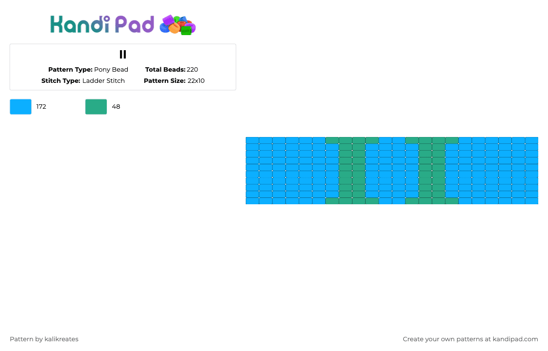 II Pony Bead Pattern - Kandi Pad | Kandi Patterns, Fuse Bead Patterns ...