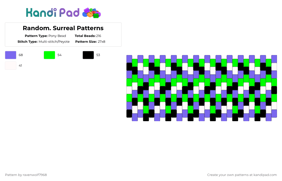 Random. Surreal Patterns - Pony Bead Pattern by ravenwolf7968 on Kandi Pad - blue,green,space,outerspace,surreal