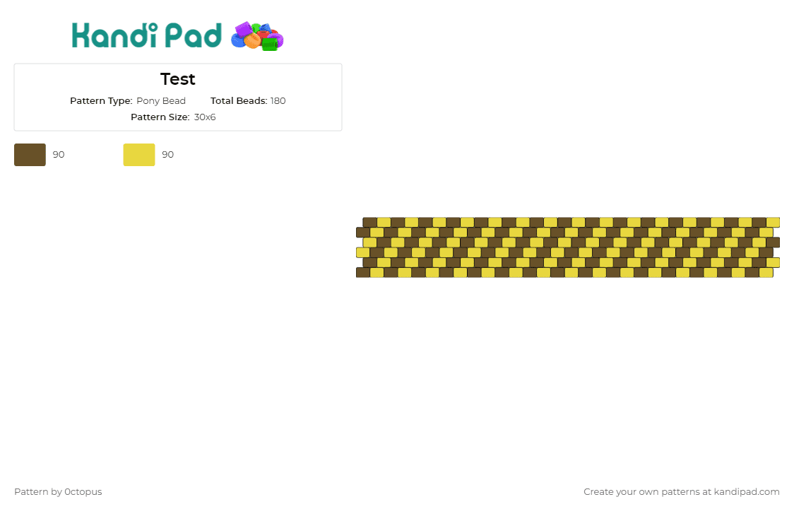 Test - Pony Bead Pattern by 0ctopus on Kandi Pad - bumble bee,caution,stripes,cuff,standout,bold,warning,aesthetic,yellow,brown